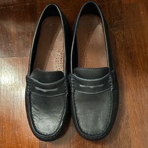 Zara Kids Classic Blue Leather Loafers